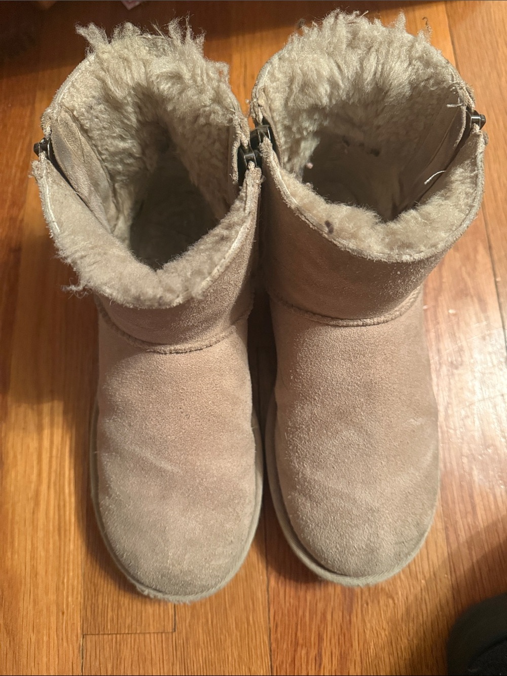 UGG Short Shearling-Lined Boots - Light Taupe